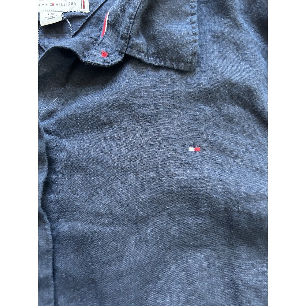 Tommy Hilfiger Men's Long Sleeve Navy Blue Button Down Shirt Large - Picture 3 of 5